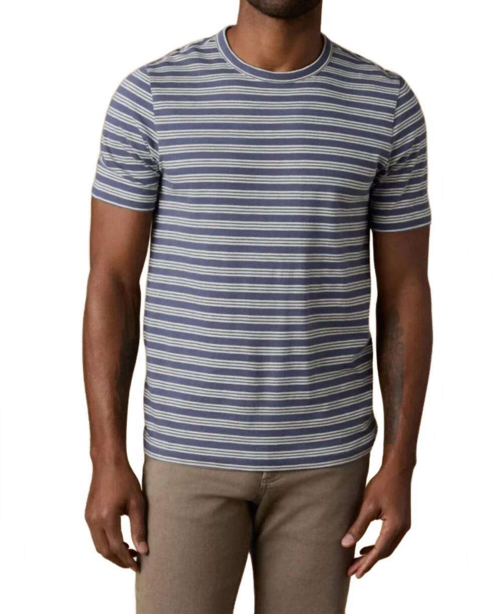 NEW FAHERTY sunwashed regenerative tee in whitecap navy stripe